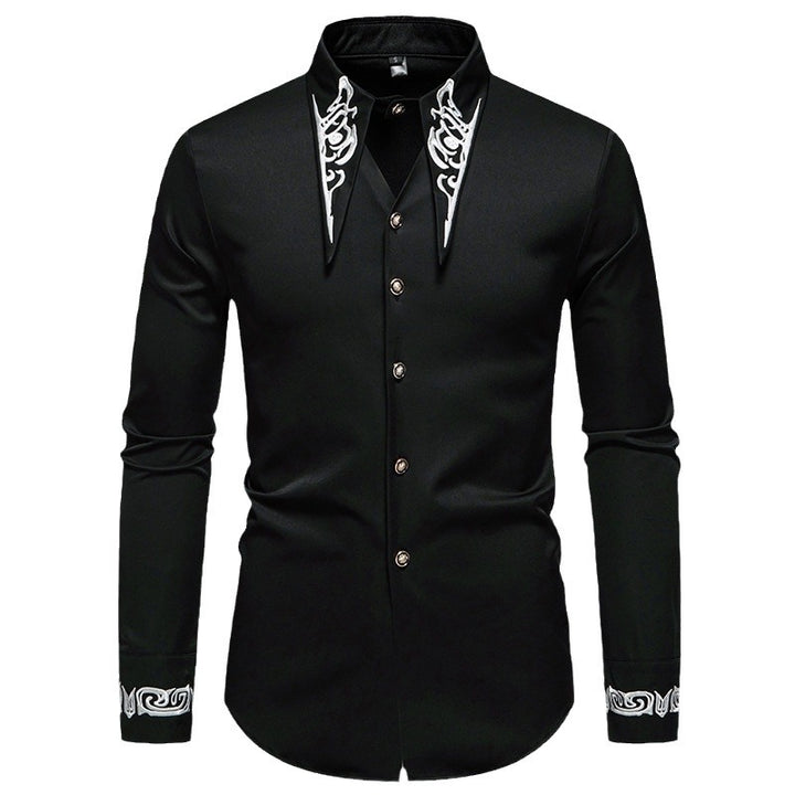 Herren modisches Hemd mit kreativem Kragen-Design Drune