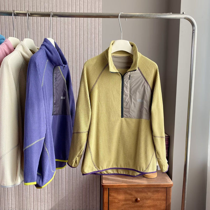 Damen funktionelles Fleece-Pullover mit kurzer Reißverschlussfront Drune