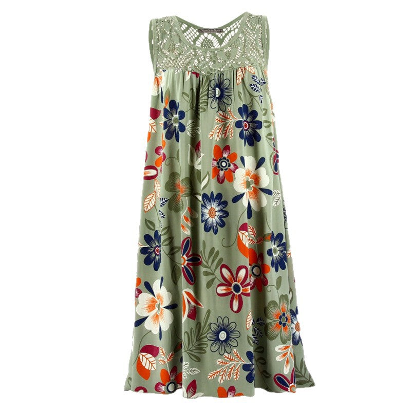 Damen Langkleid mit floraler Spitzenstruktur Drune