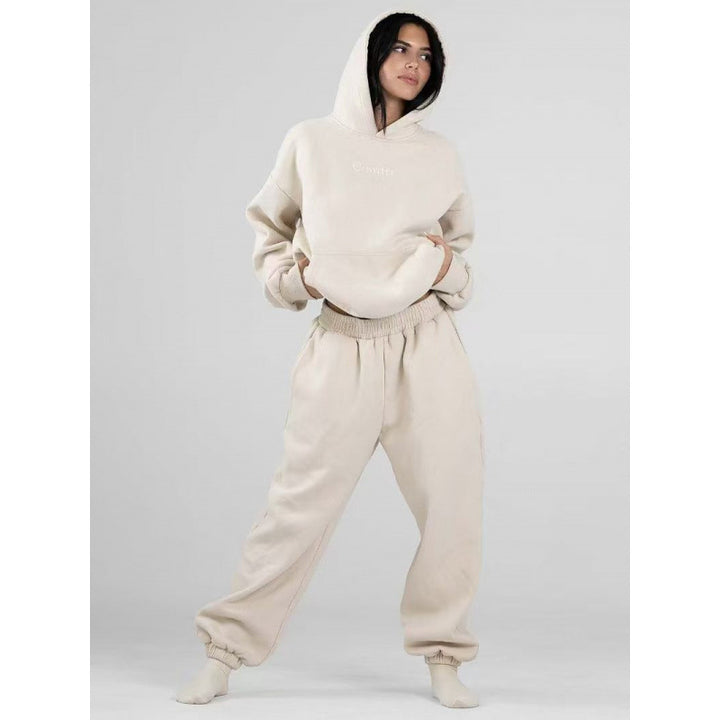 Damen nan oversized Kapuzenpullover mit Kängurutasche und weichem Fleece-Innenfutter Drune