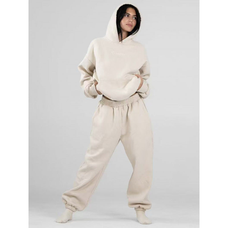 Damen nan extraweicher Oversize-Hoodie mit strukturierter Kängurutasche, überschnittener Schulter und angerauter Innenseite Drune
