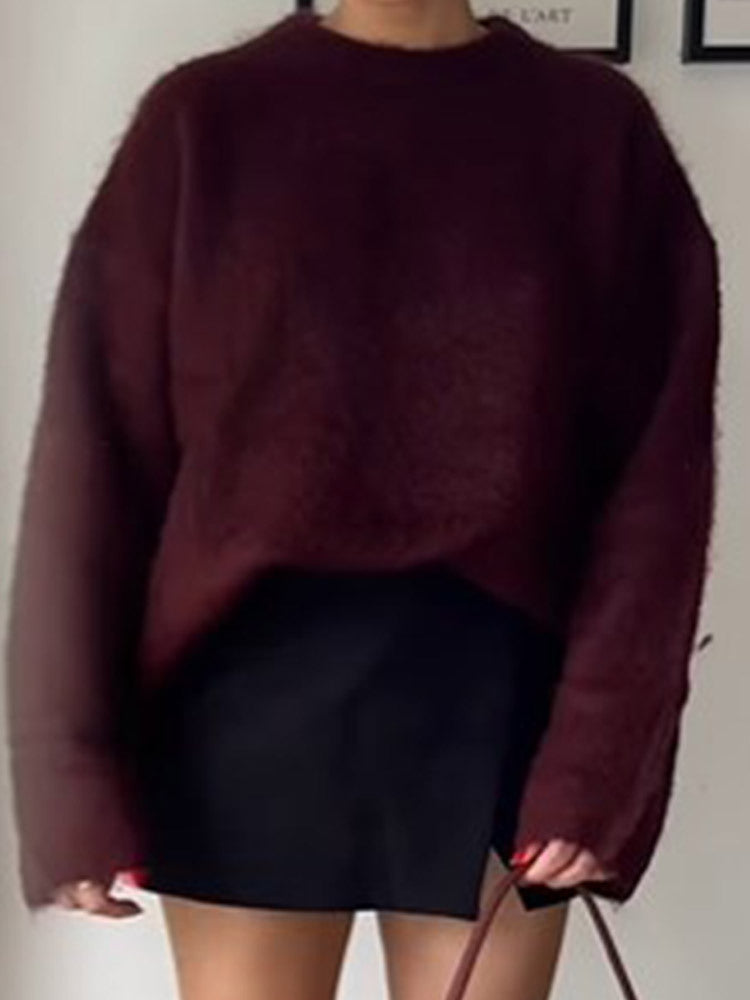 Damen Oversized Pullover mit weichem Mohair-Mix Drune