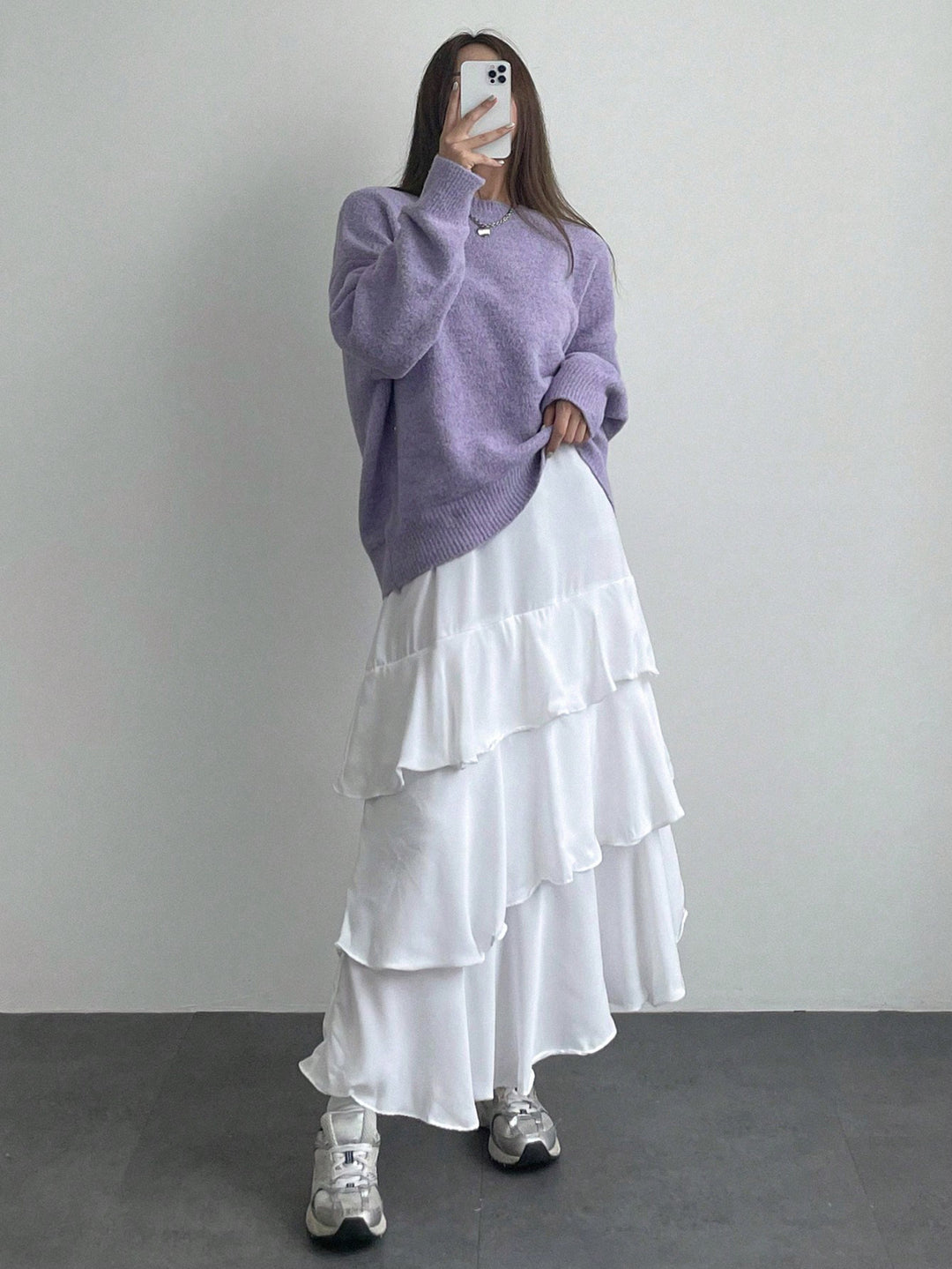 Damen Oversized Strickpullover mit weichem Fleece und modernen Details Drune