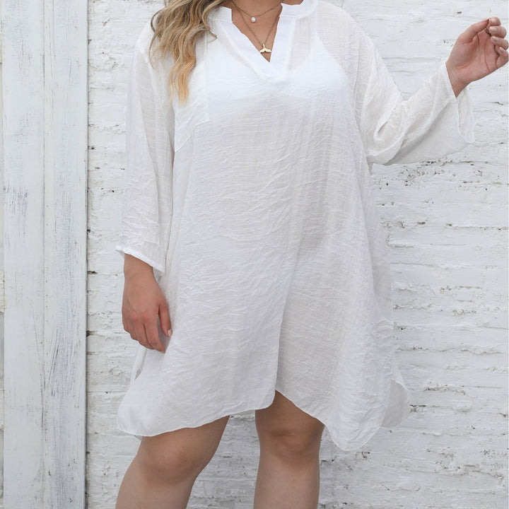Damen lässiges Strandkleid mit seitlichem Schlitz Drune