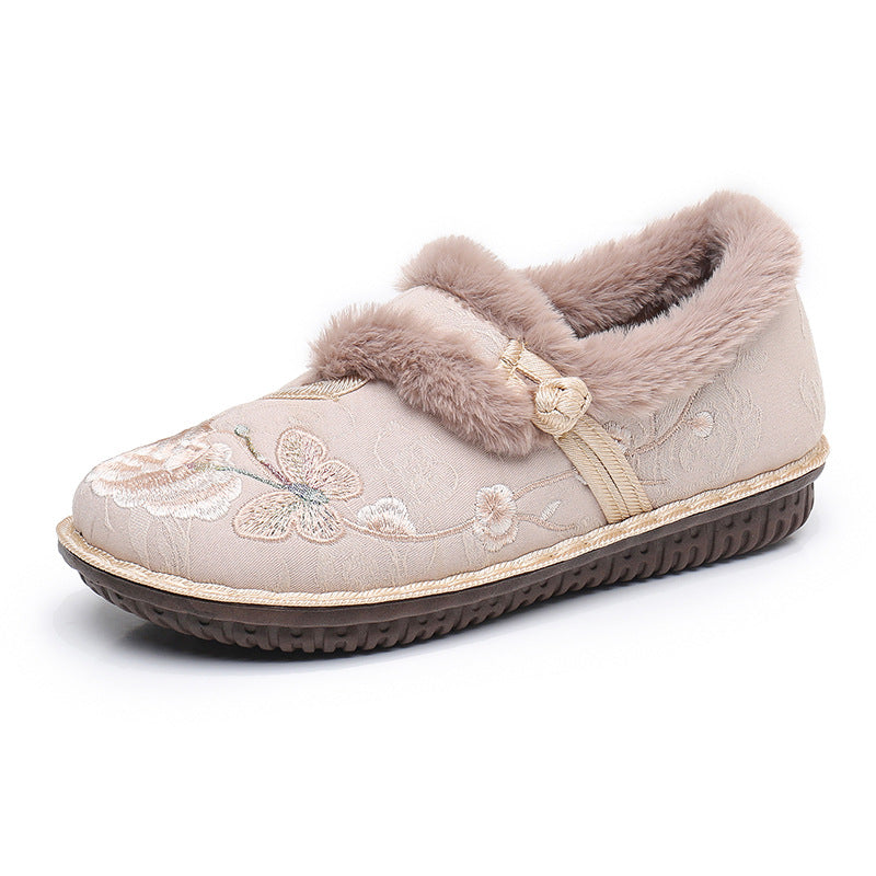 Damen Kuschelige und dekorative Hausschuhe mit floralem Design Drune