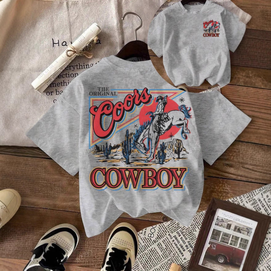 Herren Cowboy Grafik T-Shirt Drune