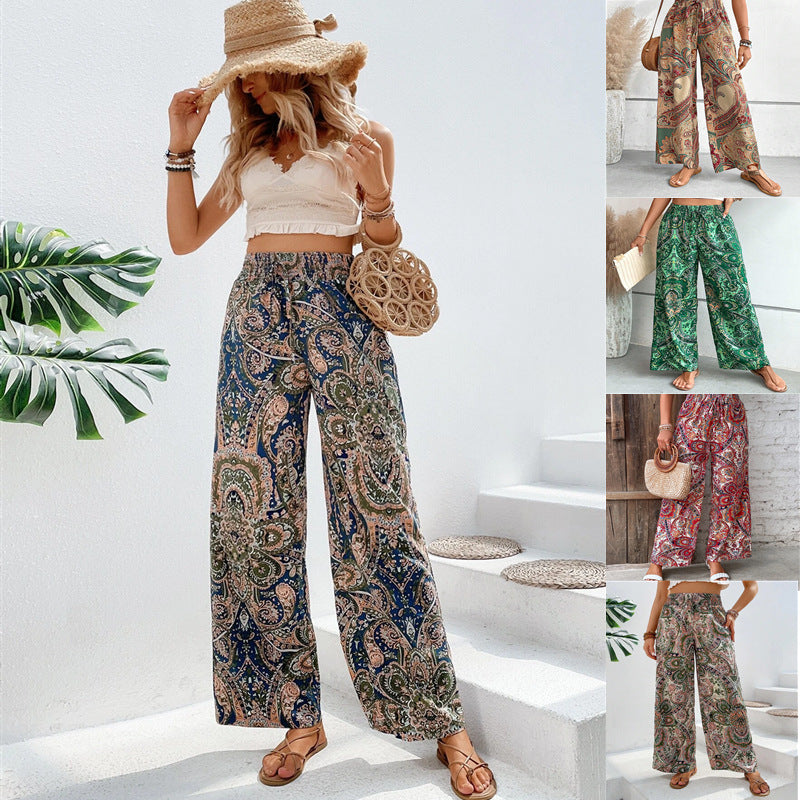 Damen weite Palazzo-Hose im eleganten Paisleymuster Drune
