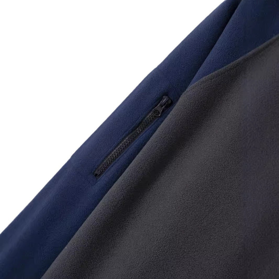 Herren Fleece-Pullover mit hohem Kragen und Stehkragen Drune