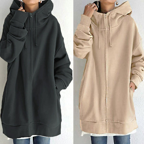 Damen Kapuzenjacke im lässigen Oversized-Schnitt mit praktischen Taschen Drune