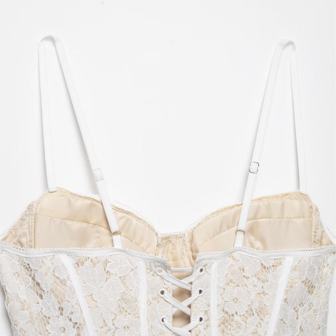 Damen-Corsage mit feiner Spitzenverarbeitung und verstellbaren Trägern Drune