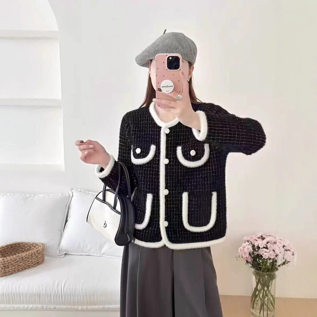 Damen Modische Strickjacke mit aufgesetzten Taschen und klassischem Schnitt Drune
