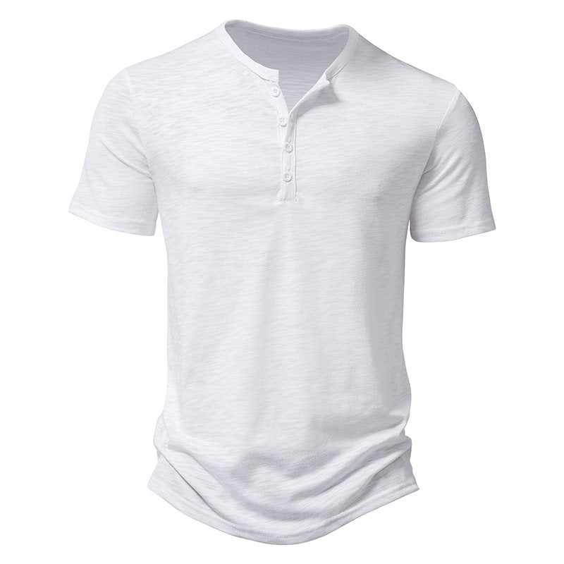 Herren Relaxed Fit Kurzarm Henley-Shirt Drune