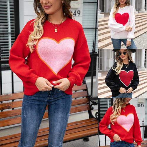 Damen Sweatshirt mit Herzdesign Drune