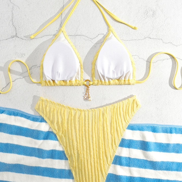 Damen Triangel-Bikini mit Rippendesign Drune