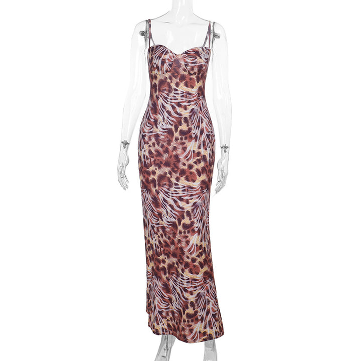 Damen Maxikleid mit elegantem Tiermuster Drune