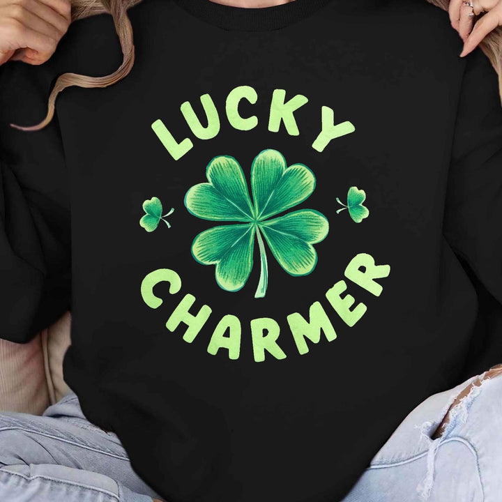 Damen Sweatshirt mit trendigem Klee-Design und inspirierendem Schriftzug Drune