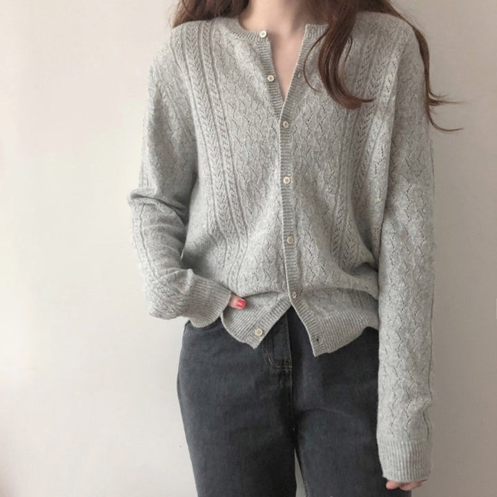 Damen Strickjacke mit eingewebtem Zopfmuster Drune