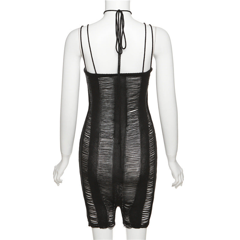 Damen Bodycon Overall mit Ripsoptik und eleganten Trägern Drune