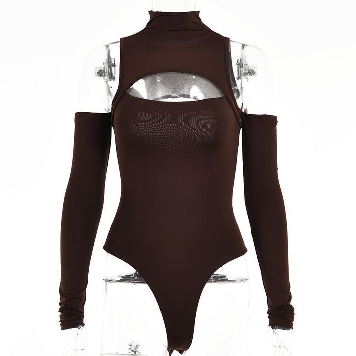 Damen Eleganter Bodysuit mit raffiniertem Ausschnitt und langen Ärmeln Drune