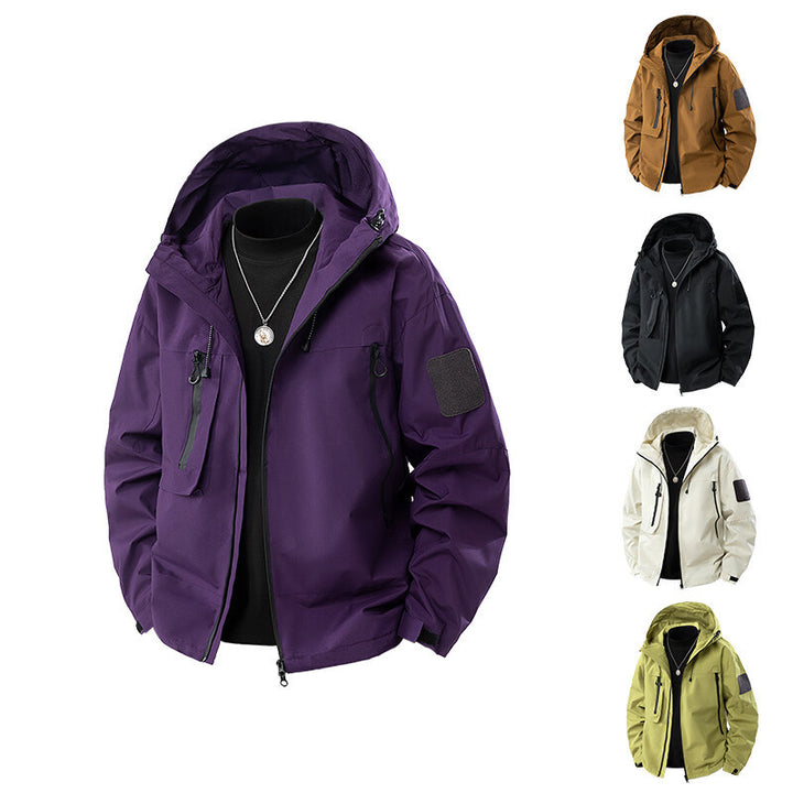 Herren wasserfeste Multifunktionsjacke mit Kapuze und praktischen Taschen Drune
