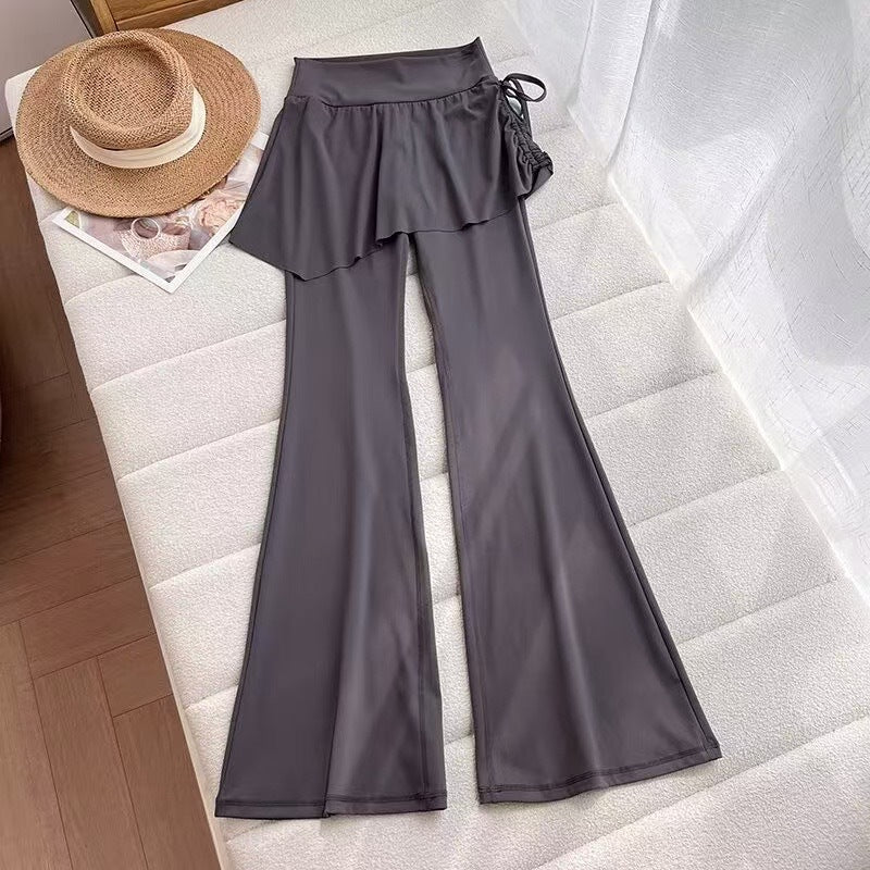 Damen Flared Pants mit asymmetrischem Schnitt und hohem Bund Drune