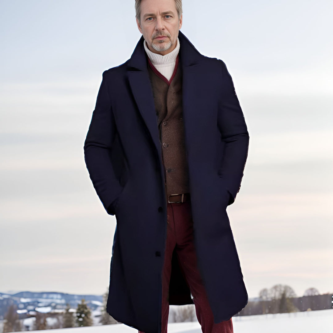 Herren eleganter Wintermantel mit schickem Revers Drune