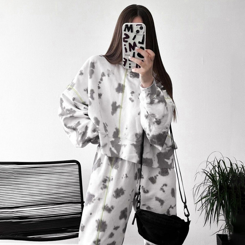Damen lässiges Set aus weichen Jogginghosen und Hoodie Drune