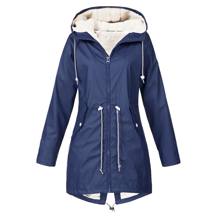 Damen modische Übergangsjacke mit warmem Innenfutter und praktischer Kapuze Drune