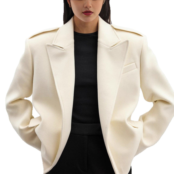 Damen eleganter Oversized-Blazer mit feiner Textur und praktischen Taschen Drune