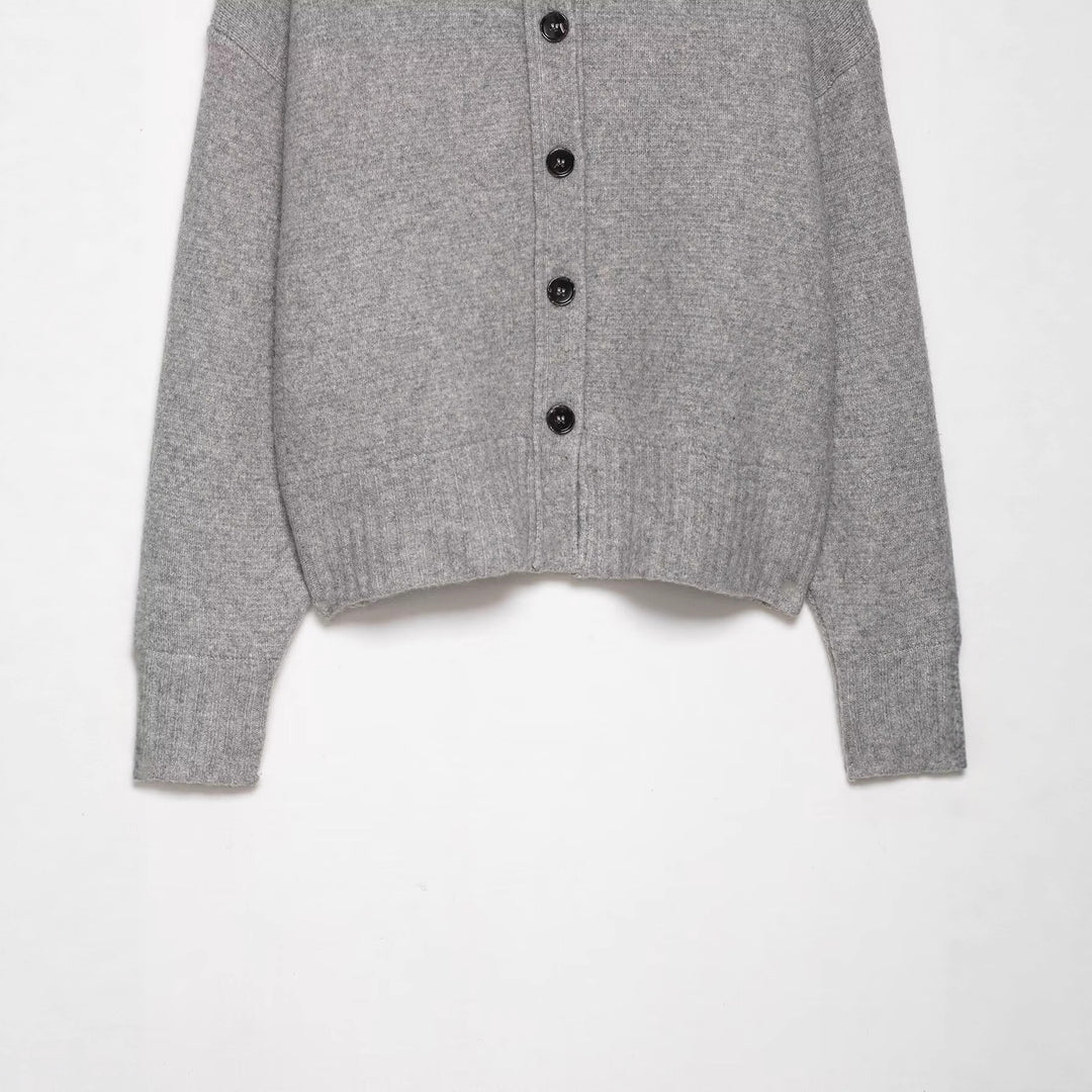 Damen Kurze Strickjacke mit durchgehender Knopfleiste und überschnittenen Schultern Drune