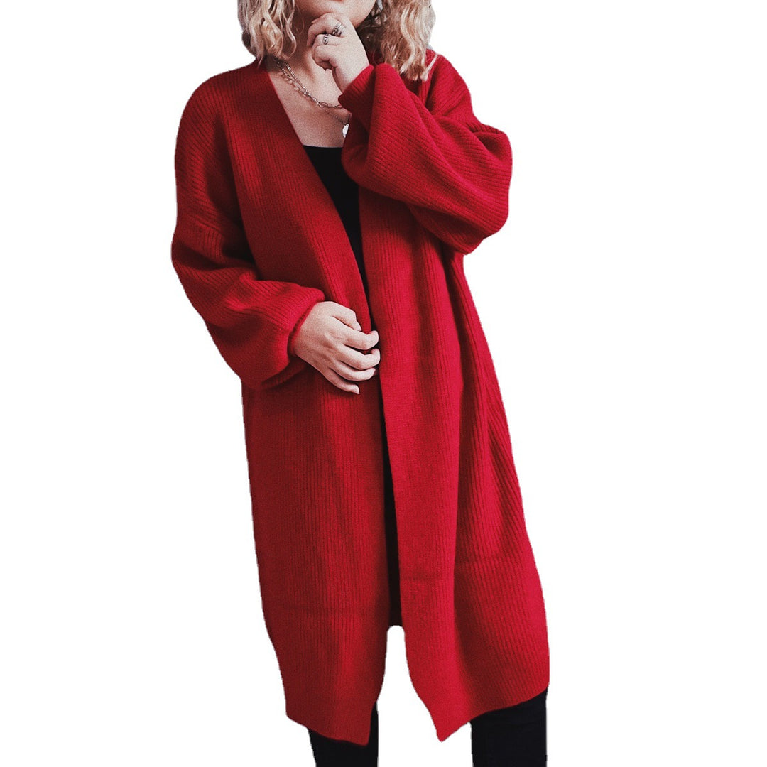Damen Oversized Strickjacke mit tiefem V-Ausschnitt und lässigem Schnitt Drune