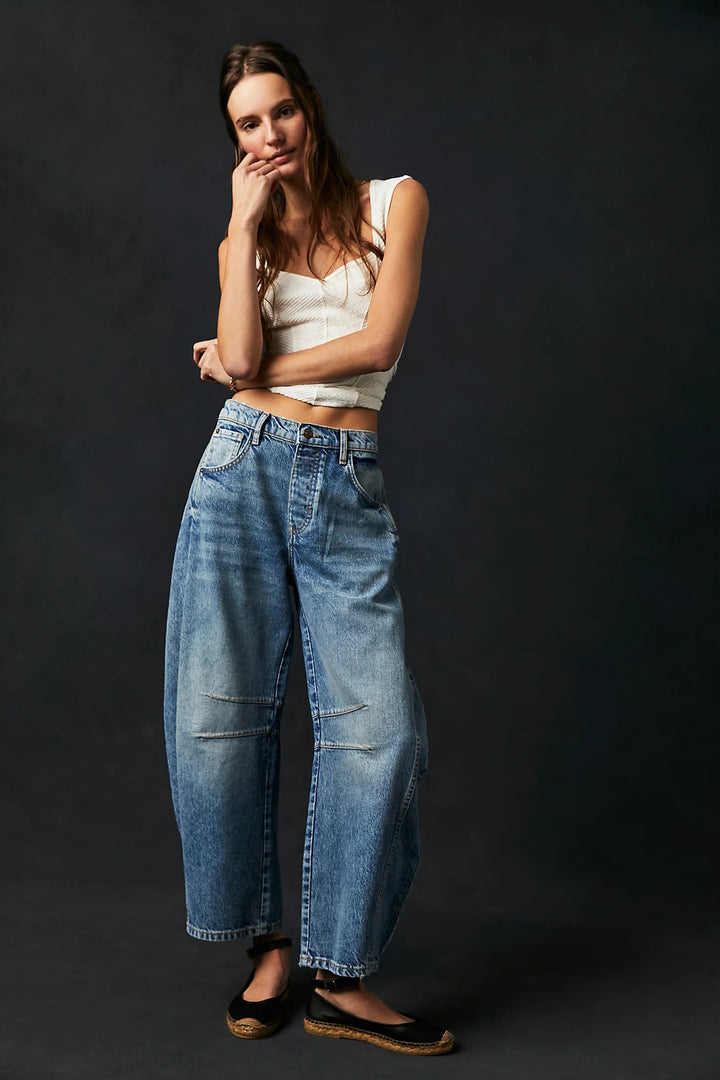 Damen Baggy-Jeans im Modernen Stil Drune