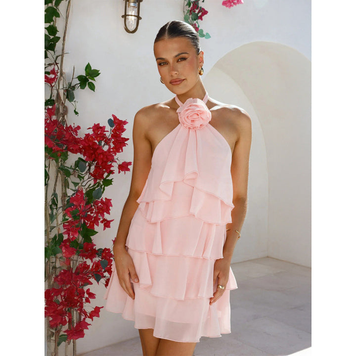 Damen Sommerliches Wickelkleid mit schönen Rüschendetails Drune