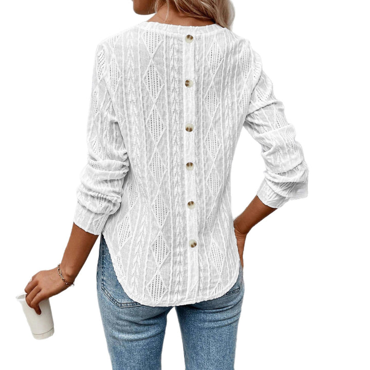Damen Longsleeve mit dekorativem Strickmuster Drune