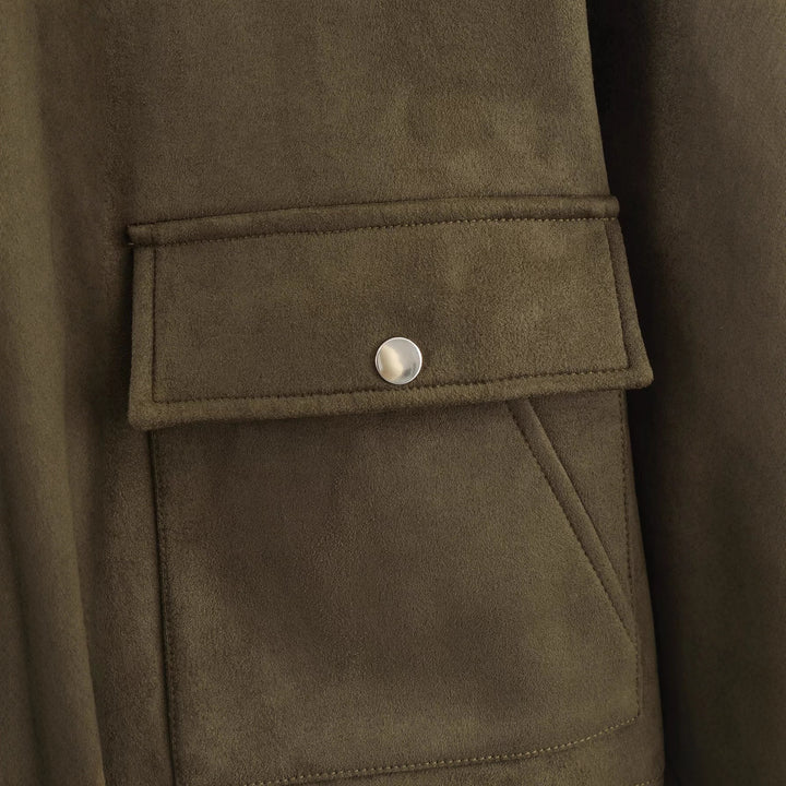 Damen modische Kurzjacke aus weichem Wildlederimitat Drune