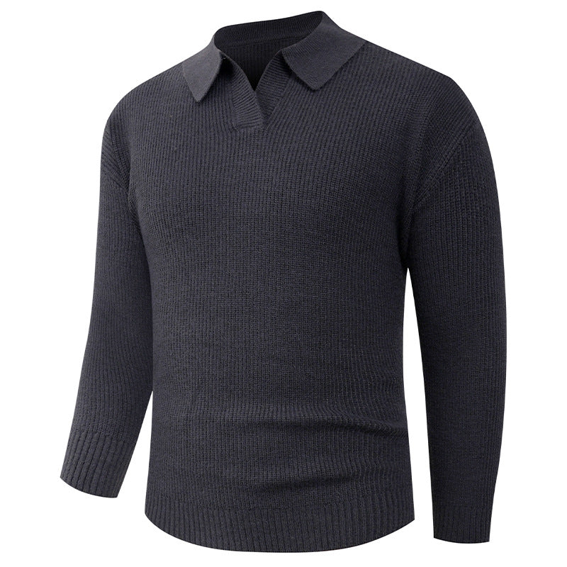 Herren lässiger Pullover mit modernem Kragen Drune