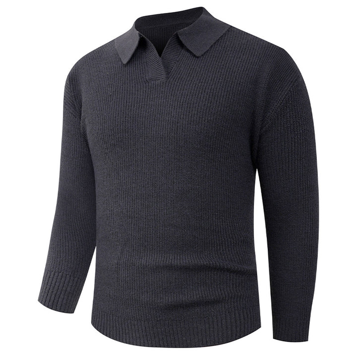 Herren lässiger Pullover mit modernem Kragen Drune