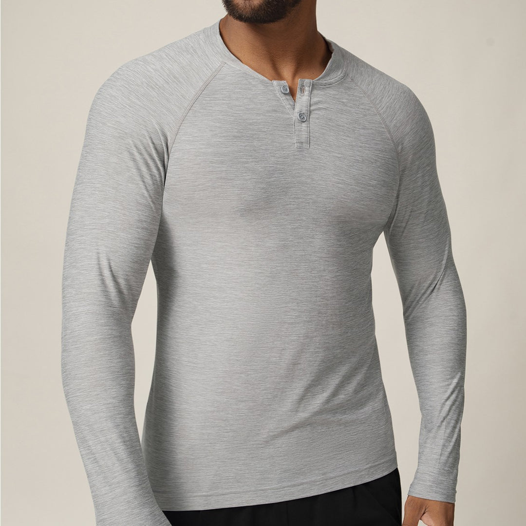 Herren Langarmshirt mit Knopfleiste Drune