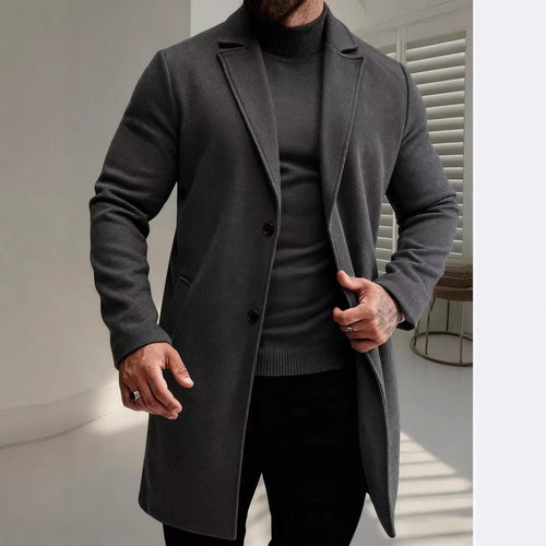 Herren eleganter Wollmantel Drune