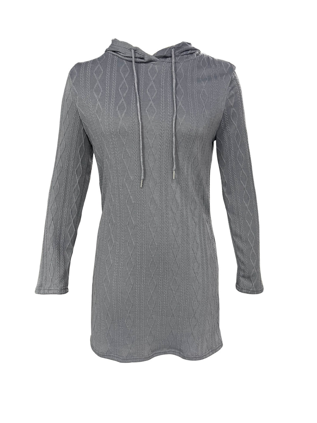 Damen Kapuzenkleid mit strukturiertem Strickmuster und lässigem Schnitt Drune