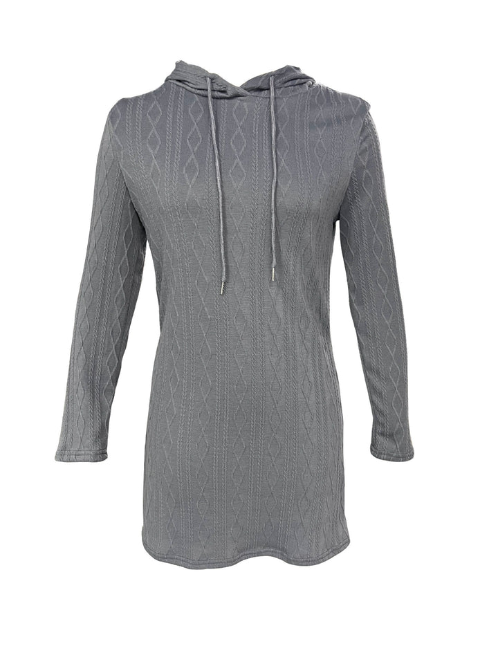 Damen Kapuzenkleid mit strukturiertem Strickmuster und lässigem Schnitt Drune