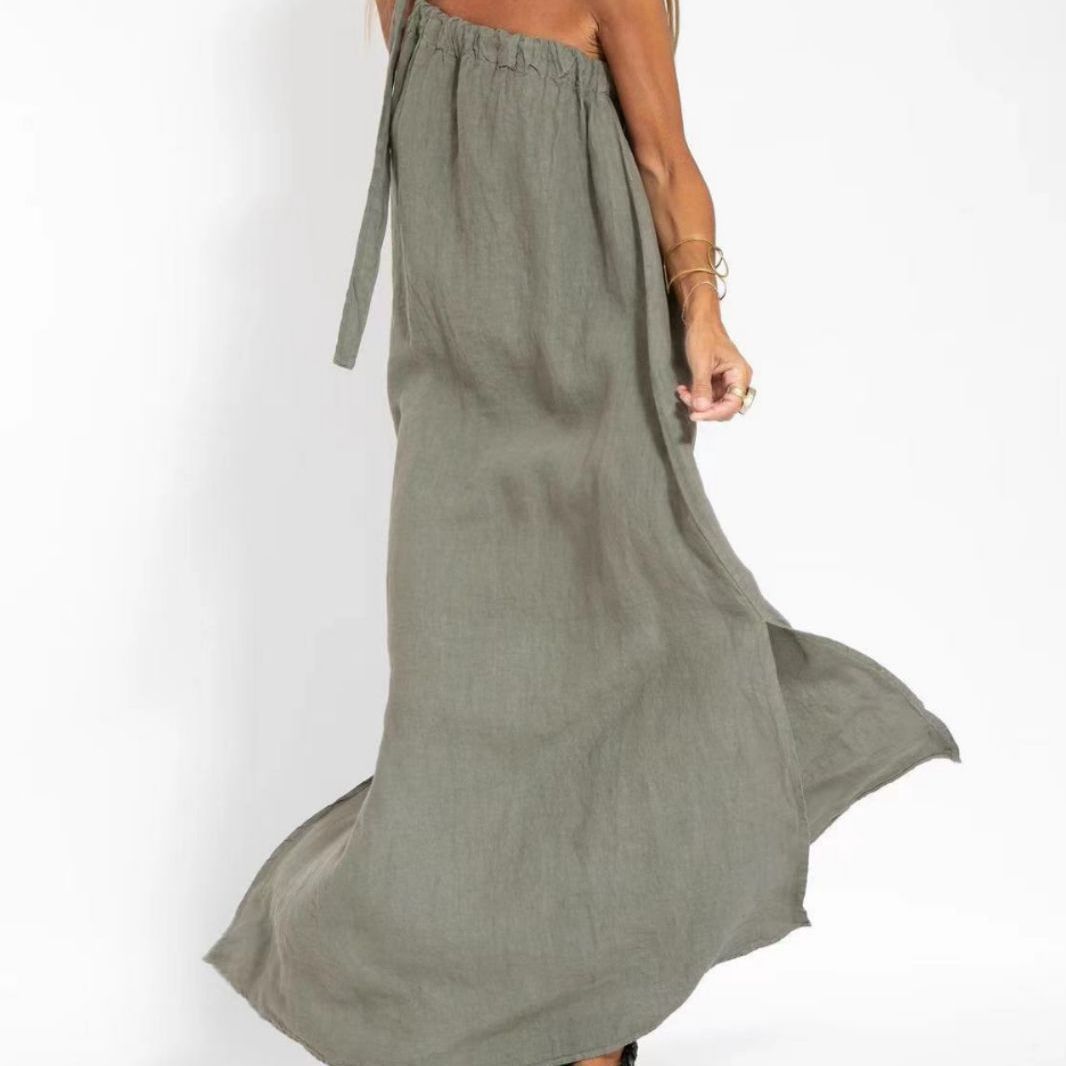 Damen Maxikleid mit asymmetrischem Träger Drune