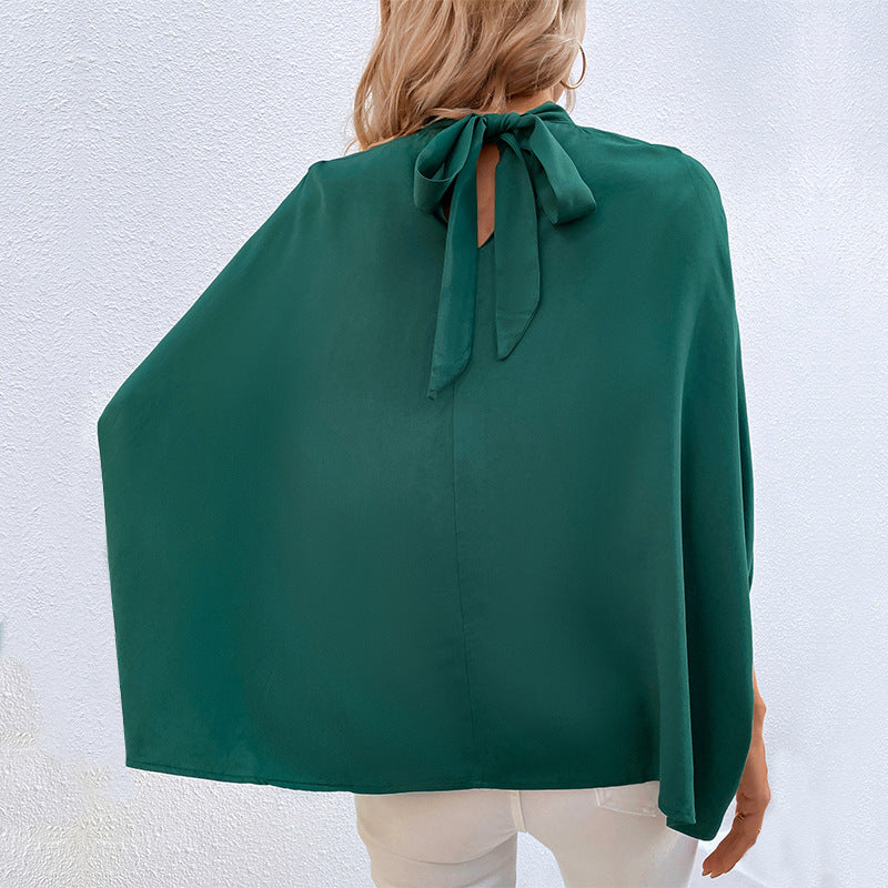 Damen Bluse mit Stehkragen und seitlichen Schlitzen Drune