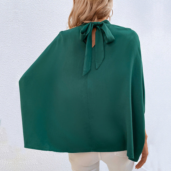 Damen Bluse mit Stehkragen und seitlichen Schlitzen Drune
