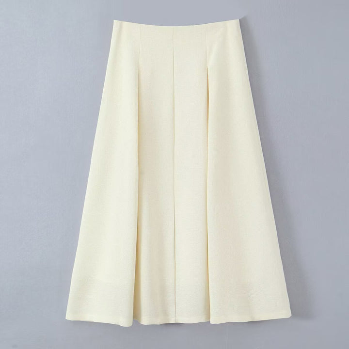 Damen eleganter Midirock mit feinem Strukturmuster Drune
