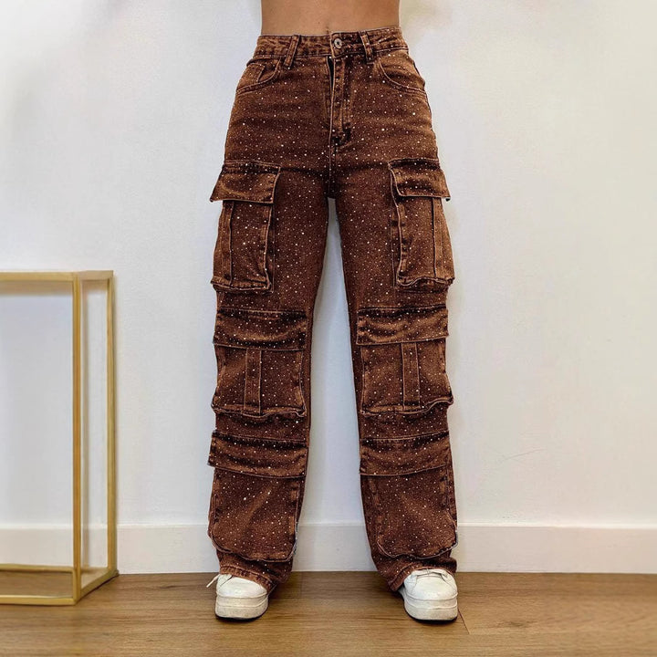 Femme Utility Cargo Jeans Drune