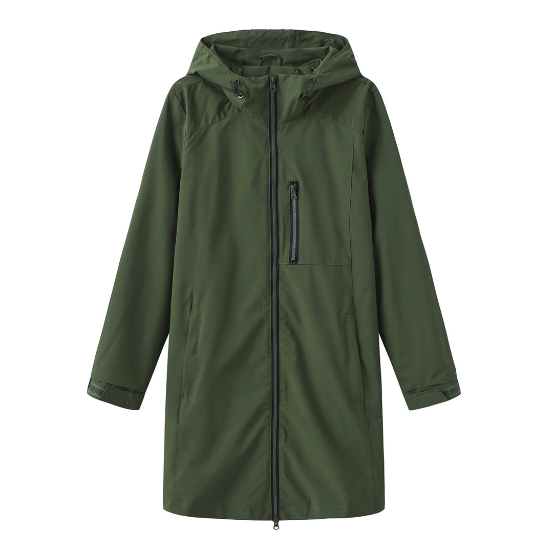 Damen Funktionsjacke mit verstellbarem Kapuzenkragen Drune