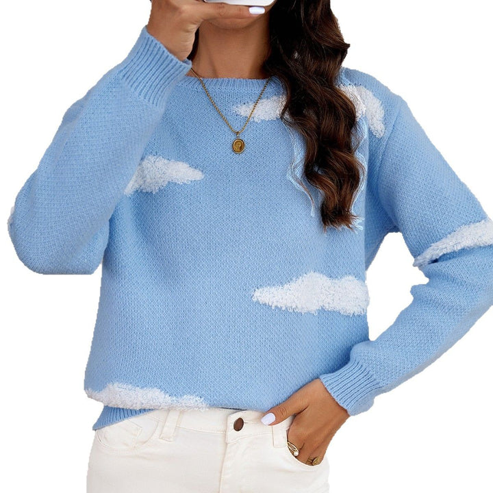 Damen Kuscheliger Pullover mit Wolkenmuster Drune