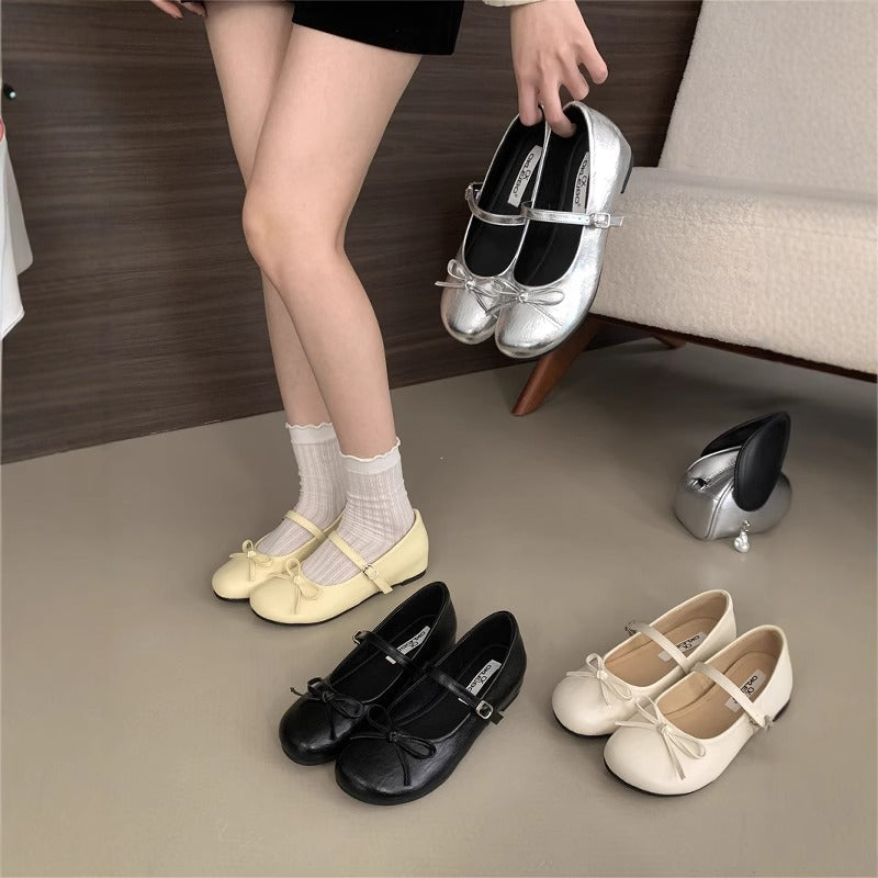 Damen Ballerinas mit elegantem Riemchen und zierlichem Schleifendetail Drune