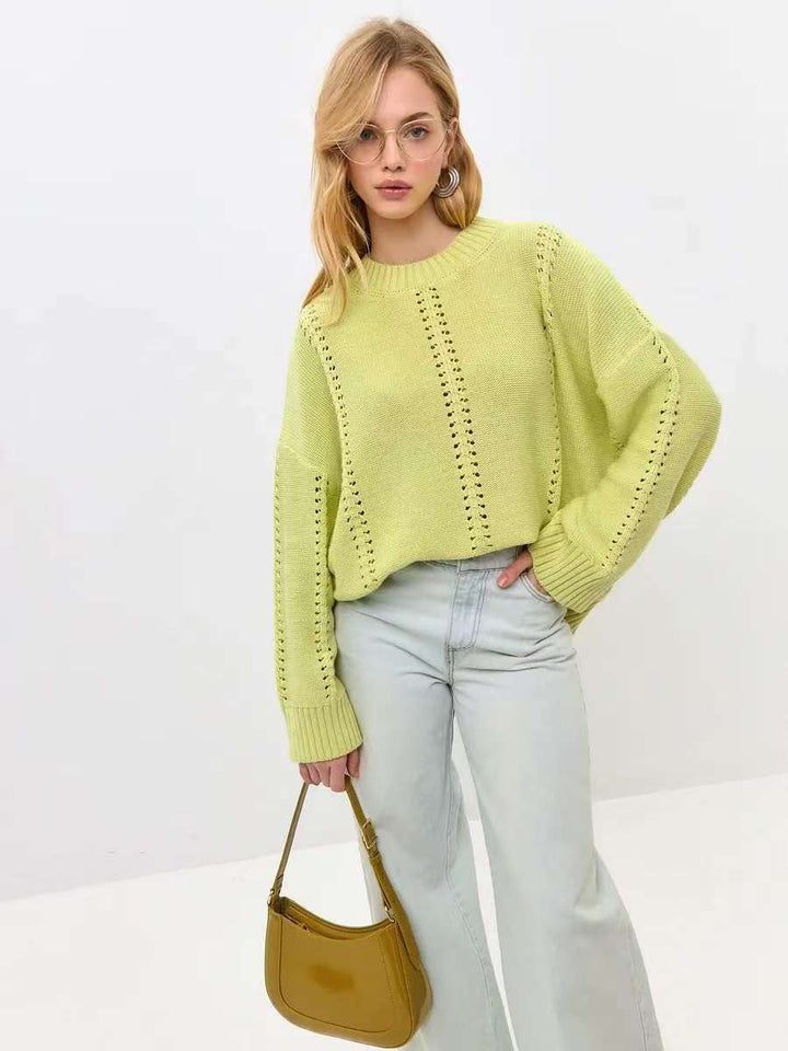 Damen Grobstrickpullover mit strukturiertem Design und weitem Schnitt Drune